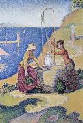 Paul Signac women at the well opus oil painting reproduction